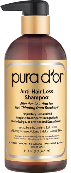 pura d'or anti hair loss shampoo for hair thickening